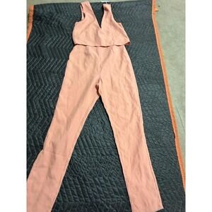 Missguided Pink Sleeveless Double Layer V-Neck Tapered Leg Jumpsuit US 4 NEW